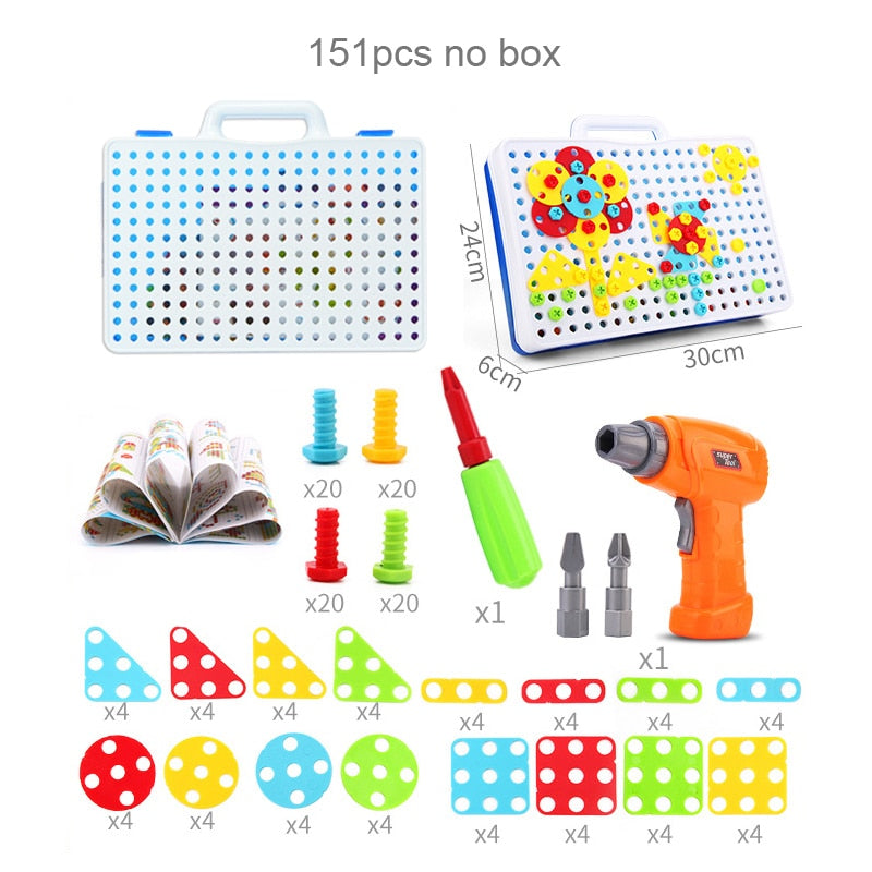 Electric Drill Creative Mosaic Puzzle Toys